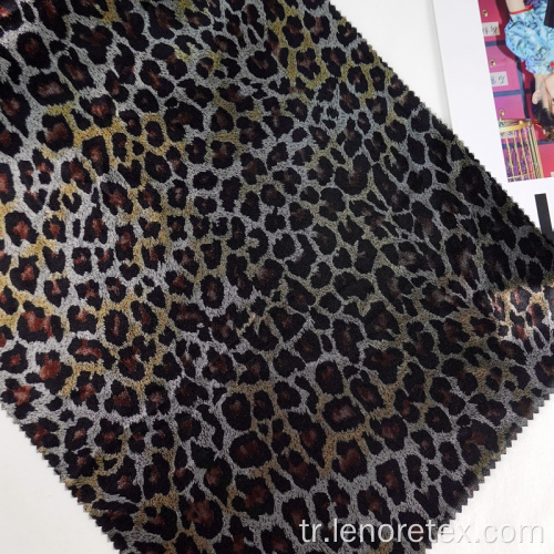 % 100 polyester leopar baskılı gazlı bez kumaş